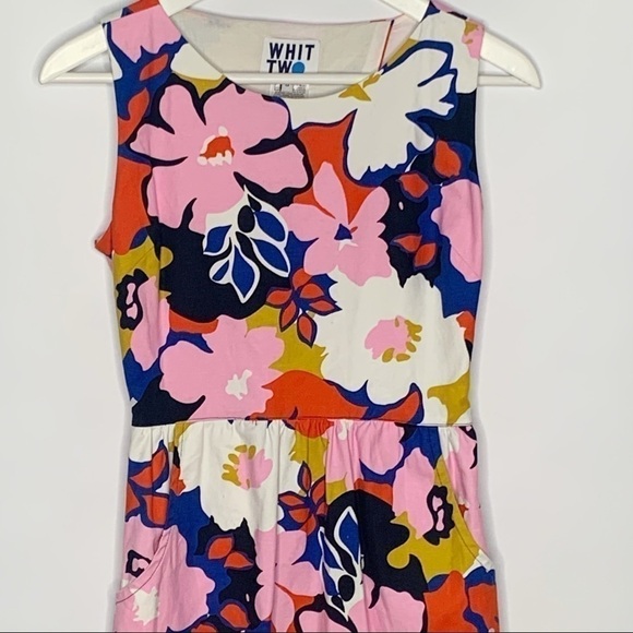 Anthropologie Whit Two Mod Floral Print Sleeveless Shift Dress Size 0 - Picture 3 of 15